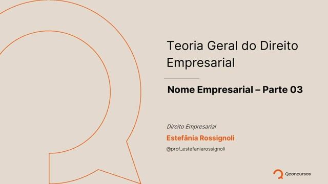 Nome Empresarial - Parte 03