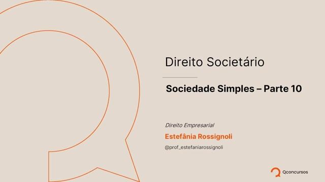 Sociedade Simples - Parte 10