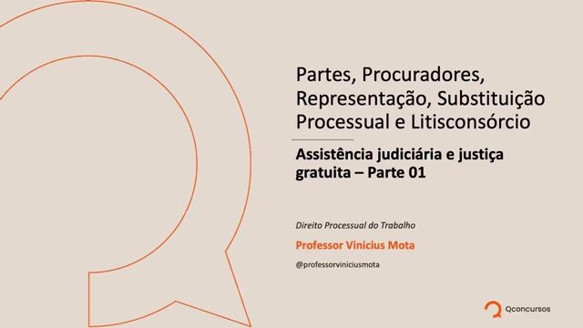Assistência judiciária e justiça gratuita - Parte 01