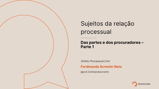 Das Partes e dos Procuradores - Parte 01