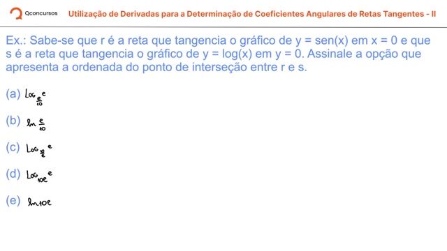 Derivada - 17 - Utilização de derivadas para a determinação de coeficientes angulares de retas tangentes - Parte 03