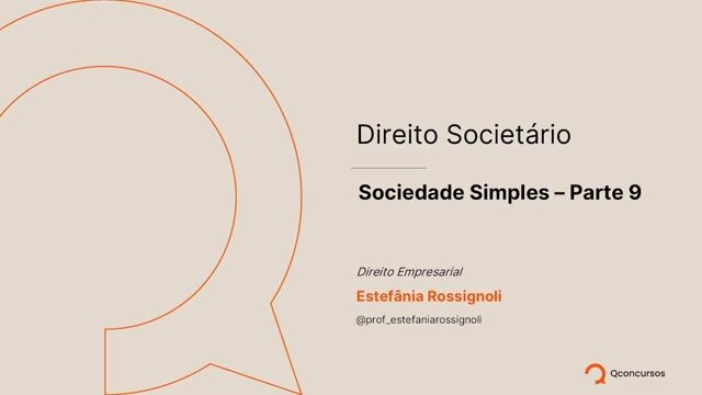 Sociedade Simples - Parte 09