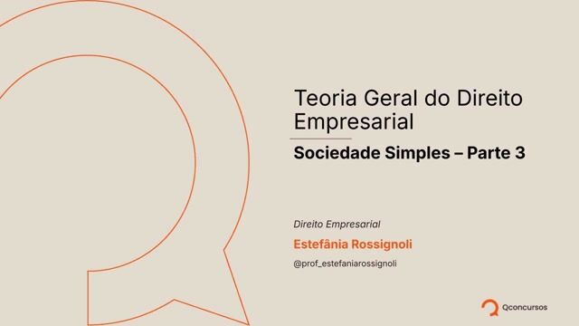 Sociedade Simples - Parte 03