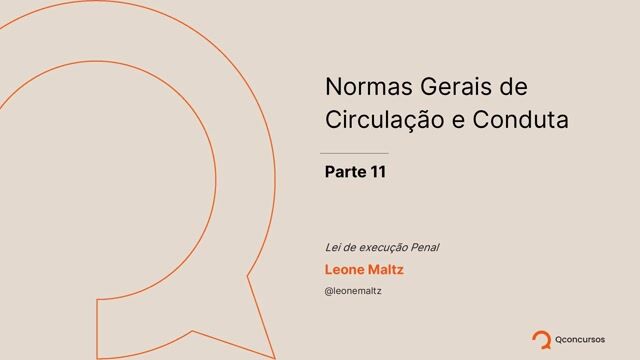 Normas gerais de circulação e conduta - Parte 11