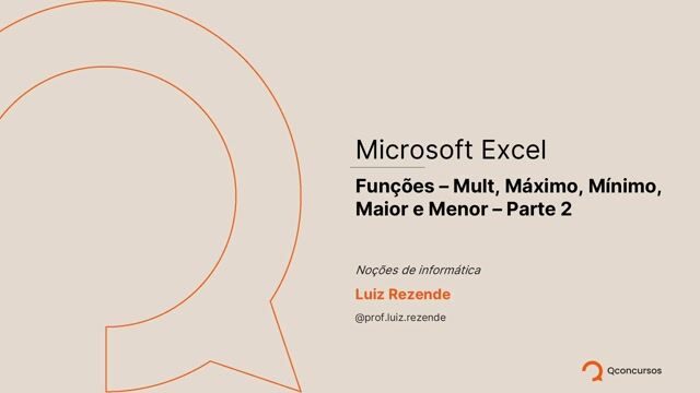 Noções de Informática - Microsoft_Excel - Funcoes - Parte 02