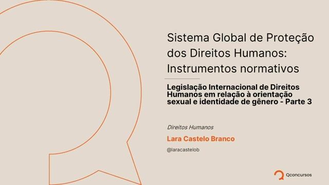 Legislação internacional de direitos humanos em relação à orientação sexual e identidade de gênero - Parte 03