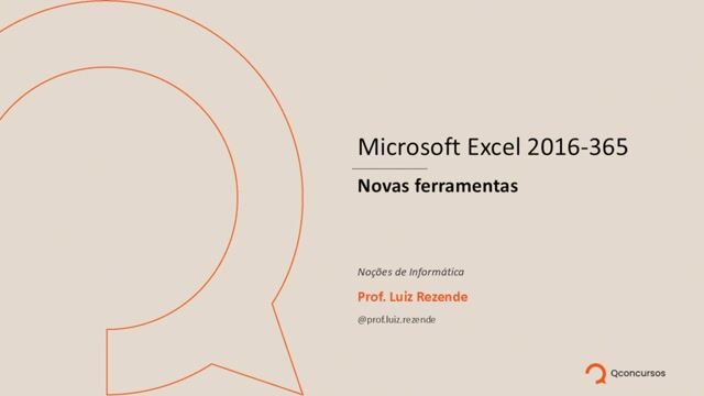 Microsoft Excel 2016-365 - Novas ferramentas