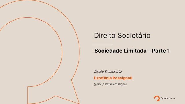 Sociedade Limitada - Parte 01