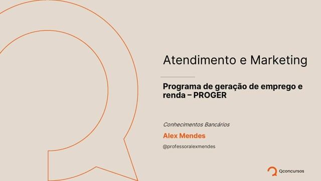 Programa de Geração de Emprego e Renda (PROGER)
