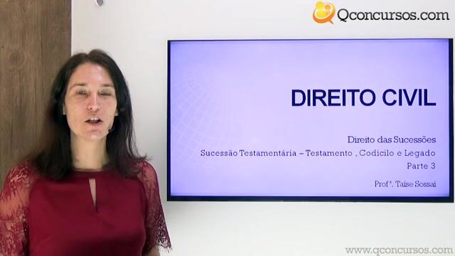 Sucessão Testamentária - Testamento, Codicilo e Legado - Parte 3