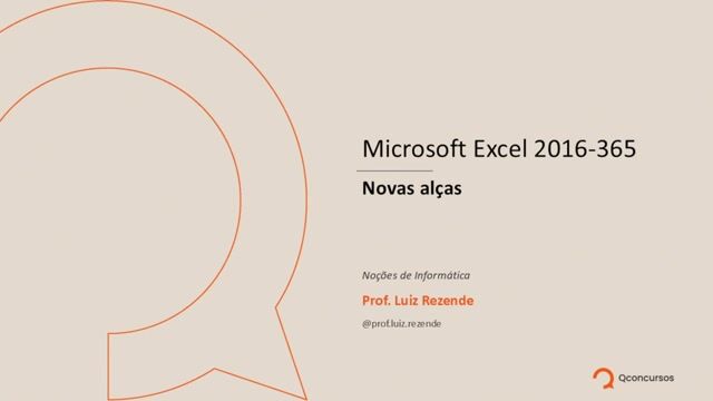 Microsoft Excel 2016-365 - Novas alças