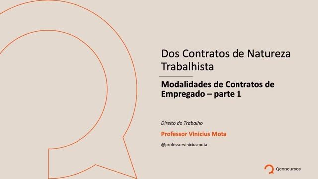 Modalidades de contrato de emprego - Parte 01