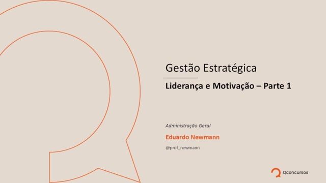 Liderança e Motivação - Parte 01