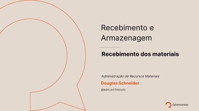 Recebimento dos Materiais