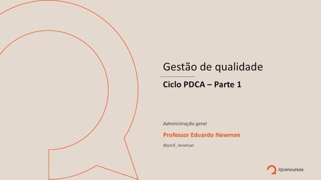 Ciclo PDCA - Parte 01