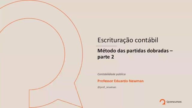 Métodos das partidas dobradas - Parte 2