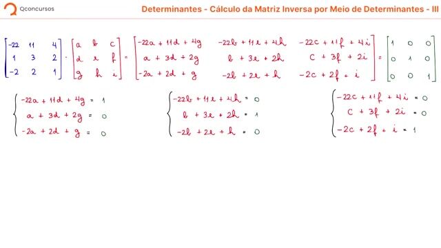 Determinantes - 16 - Cálculo da matriz inversa por meio de determinantes III - parte 02