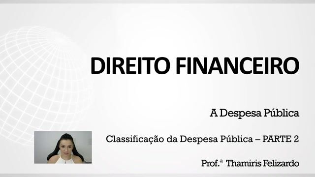 Classificação da despesa pública - Parte 02