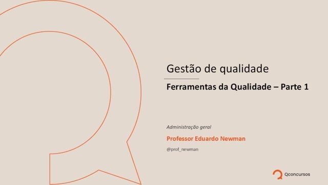 Ferramentas da Qualidade - Parte 01