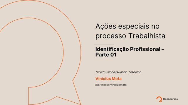 Identificação Profissional - Parte 01