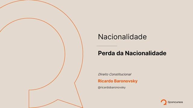 08. Perda da nacionalidade