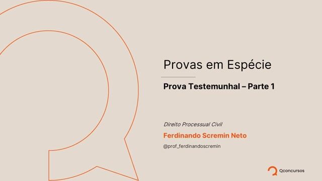 Prova Testemunhal - Parte 01