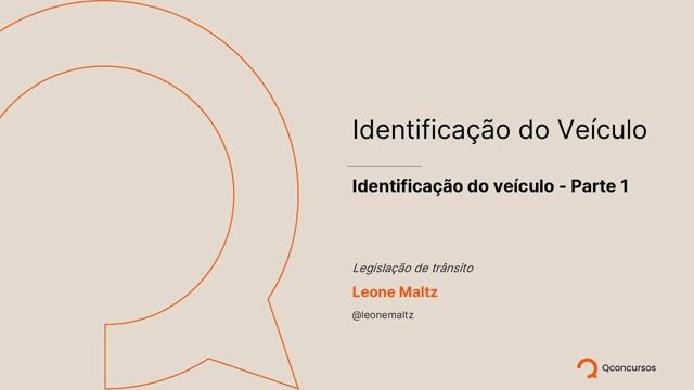 Identificação do veículo - Parte 01