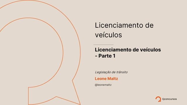 Licenciamento de veículos - Parte I