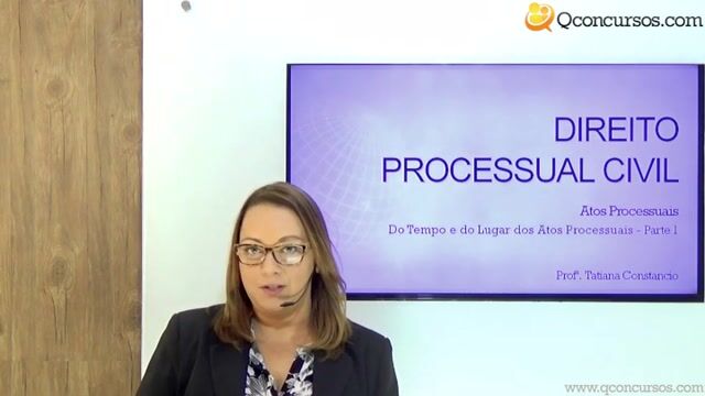 Do Tempo e do Lugar dos Atos Processuais - Parte 1