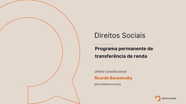 06. Programa permanente de transferência de renda (direito à renda básica)