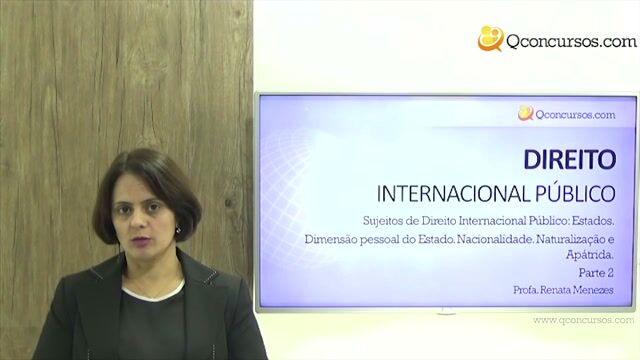 Dimensão Pessoal do Estado. Nacionalidade, Naturalização e Apátrida. Condição Jurídica do Estrangeiro - Parte 2