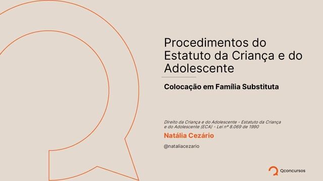 Procedimentos do Estatuto da Criança e do Adolescente - Colocação em Família Substituta