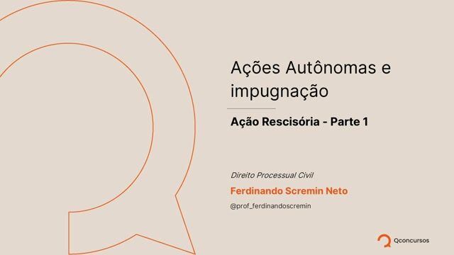 Ação Rescisória - Parte 01