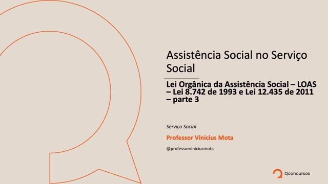 Lei Orgânica da Assistência Social - LOAS - Parte 03
