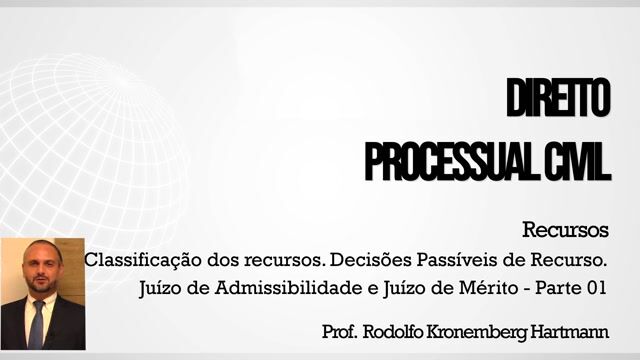Classificação dos Recursos. Decisões Passíveis de Recurso. Juízo de Admissibilidade e Juízo de Mérito - Parte 01