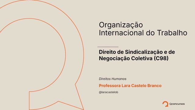 Direito de Sindicalização e de Negociação Coletiva (C98)