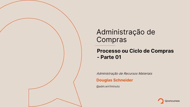 Processo ou Ciclo de Compras - Parte 01