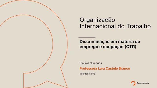 Discriminação em matéria de emprego e ocupação (C111)