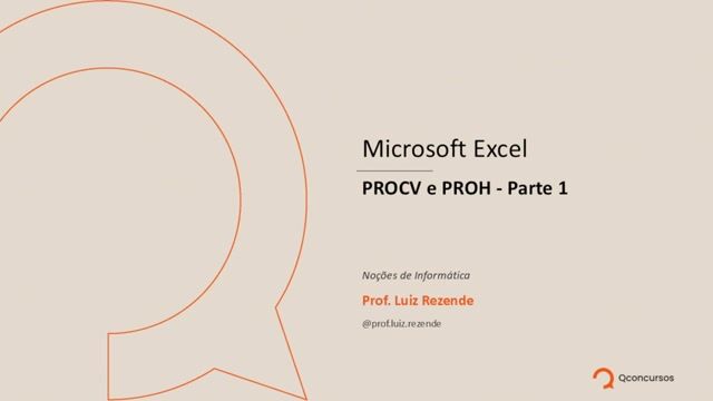 Microsoft Excel - PROCV e PROH-