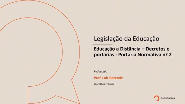 Educação à distância - Decretos e Portarias - Portaria Normativa n° 2
