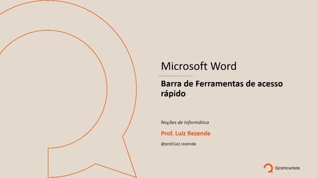 02 - Microsoft Word - Barra de Ferramentas de acesso rápido
