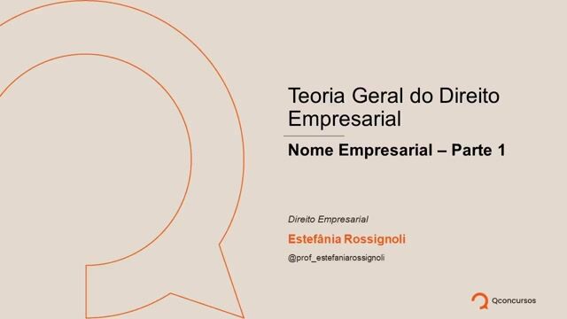 Nome Empresarial - Parte 01