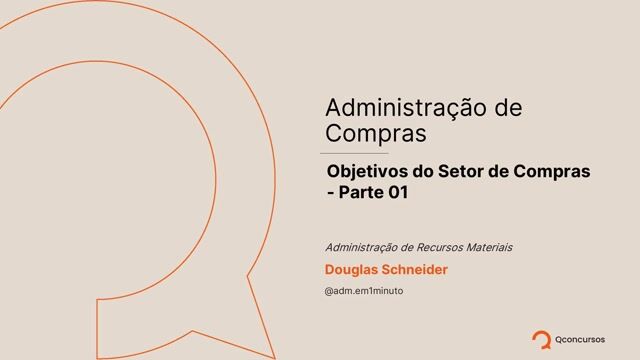 Objetivos do Setor de Compras - Parte 01